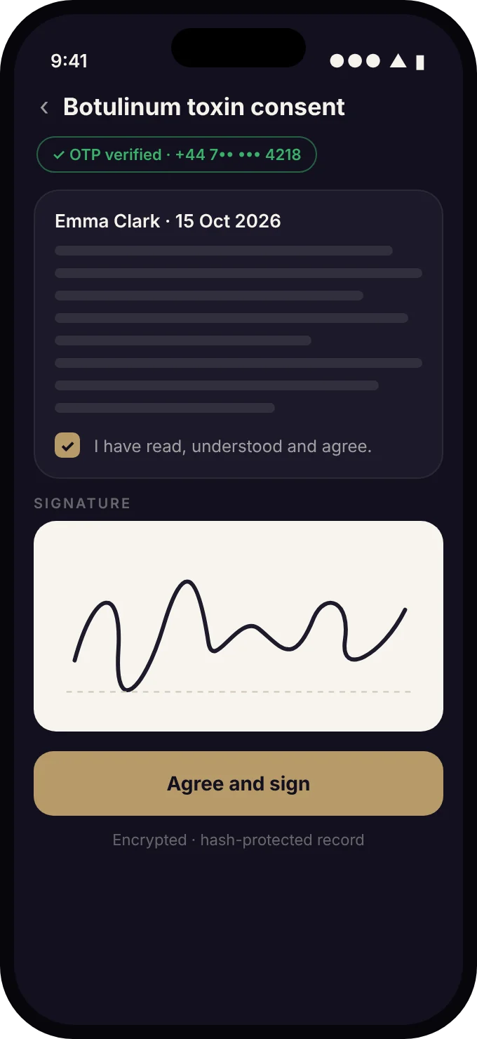 Digital consent with OTP
